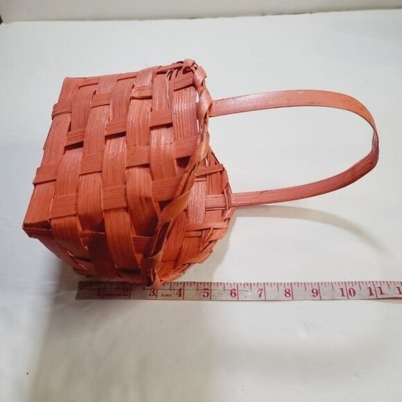 Vintage Orange Wicker Hand Painted Halloween Witch Cat Basket - Picture 12 of 12